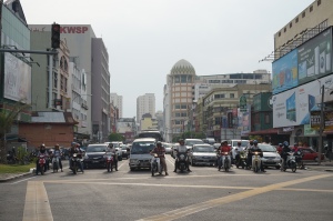 Looking down the wrong way of a one way street in Kota Bharu.