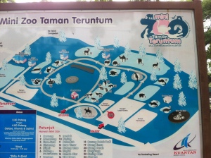 The map of the Kuantan mini zoo.